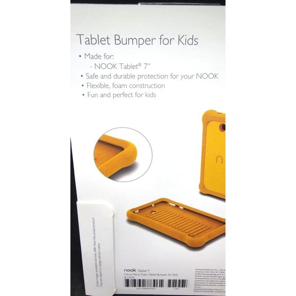 Nook Citrus (Orange) Micro Foam Bumper Kids Case for 7" Nook Tablet NEW in BOX - Picture 8 of 8